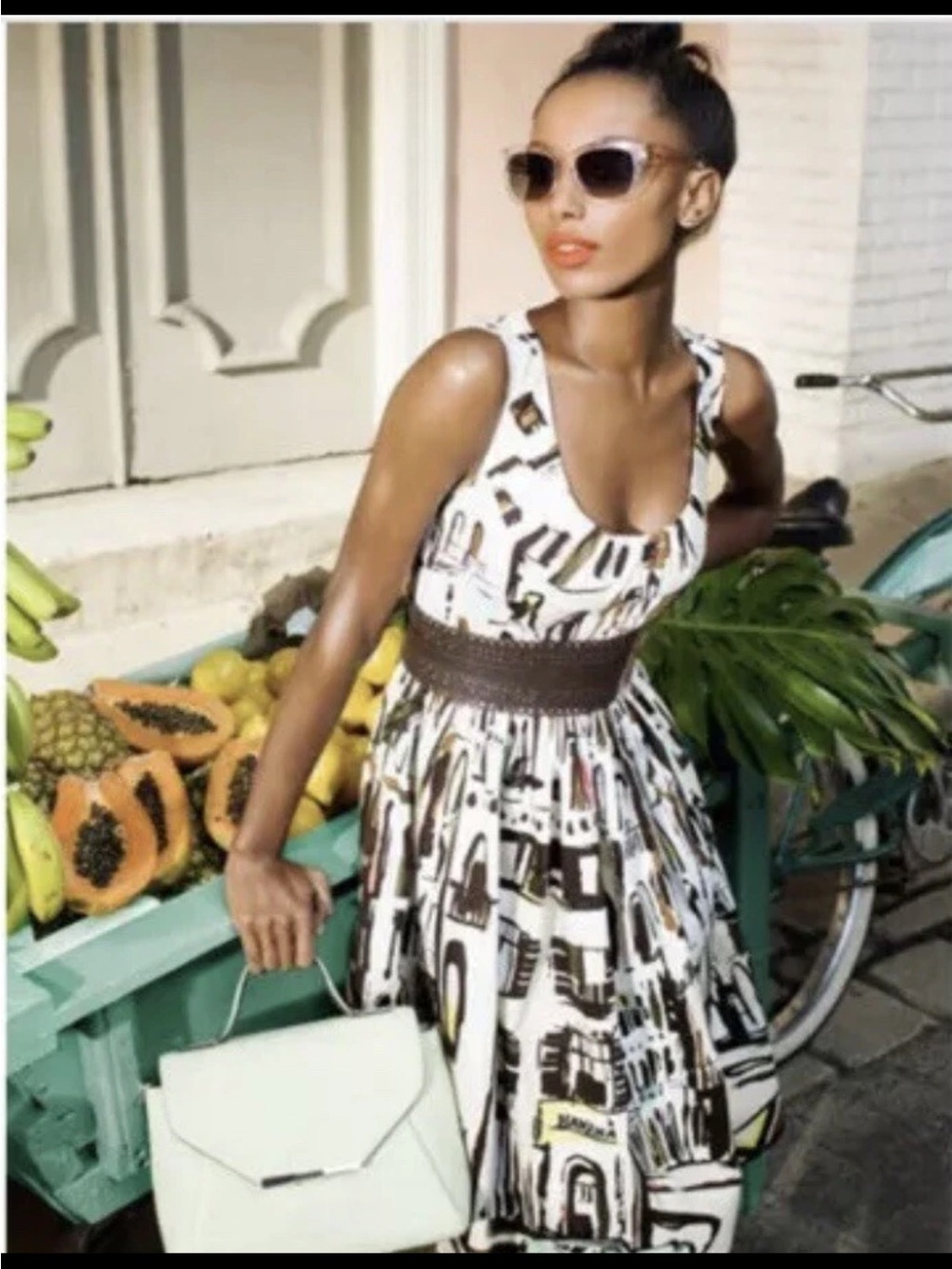 NWOT KATE SPADE Havana Landscape Cuban Dress Fit Flare 8 Spring 2014 Collection
